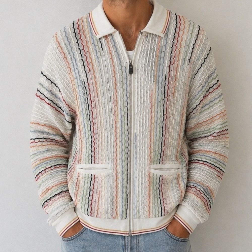 TUNDRA Dizzy Daisy Cardigan Men's L Cotton Blend Long Sleeve Full Zipper NWT